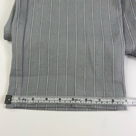 J. Jill Womens Linen Stretch Cropped Pants Gray Stripe High Rise Pockets 14 New - Picture 7 of 12